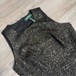 RALPH LAUREN Black Sleeveless Textured cocktail dress